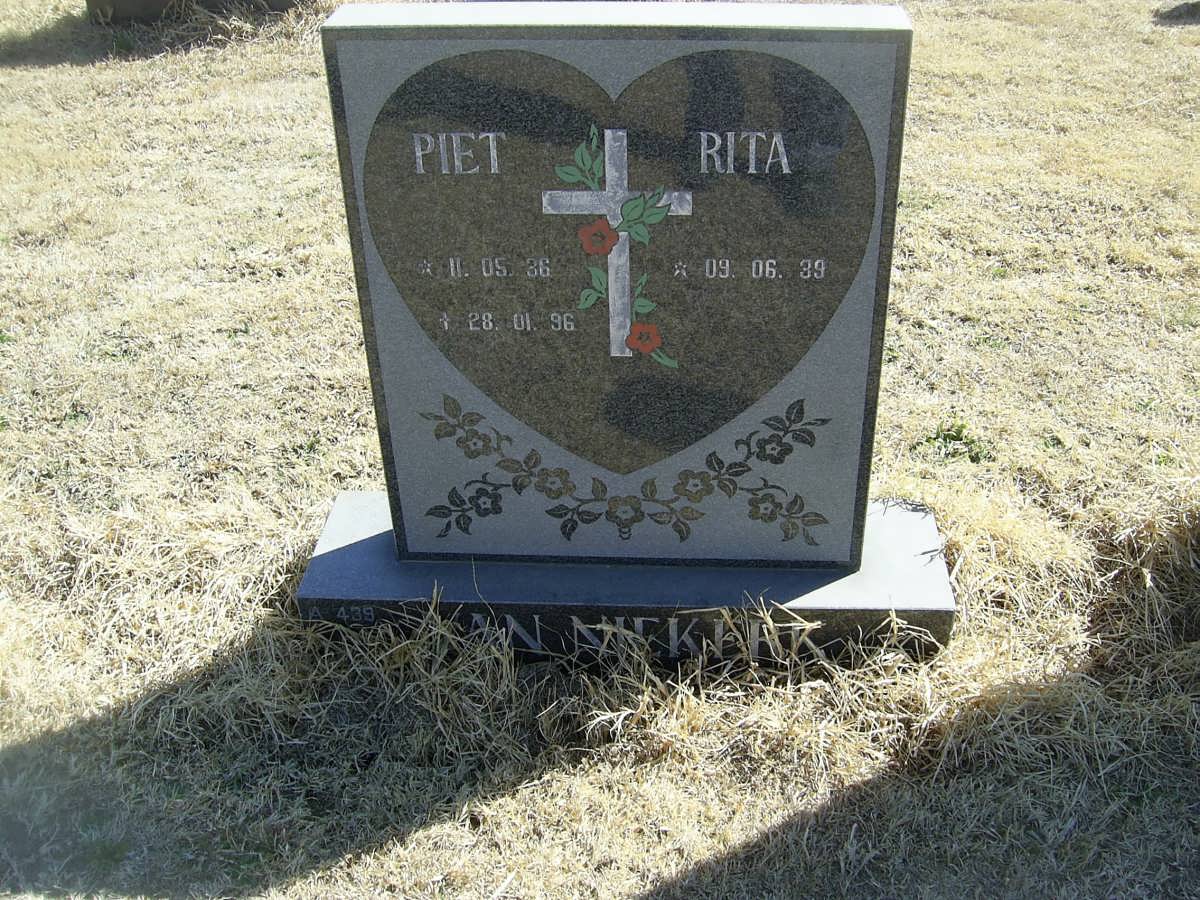 NIEKERK Piet, van 1936-1996 &amp; Rita 1939-