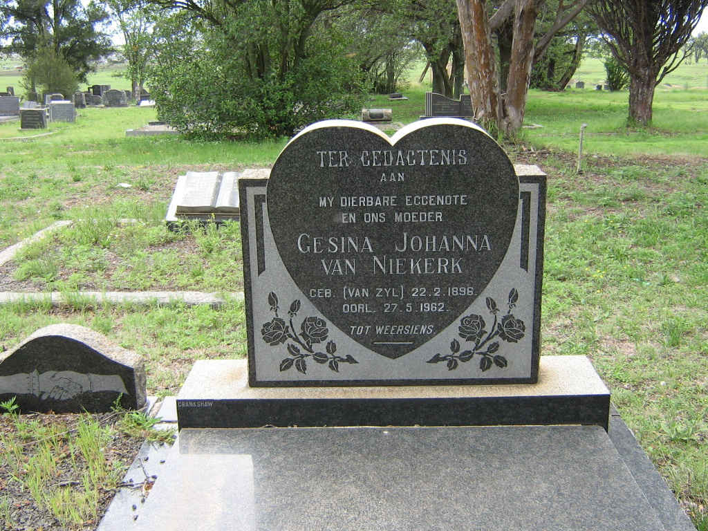 NIEKERK Gesina Johanna, van nee VAN ZYL 1896-1962
