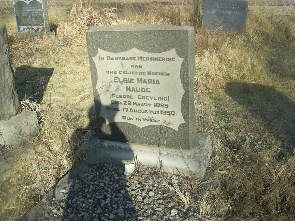 NAUDE Elsie Maria nee GREYLING 1885-1950