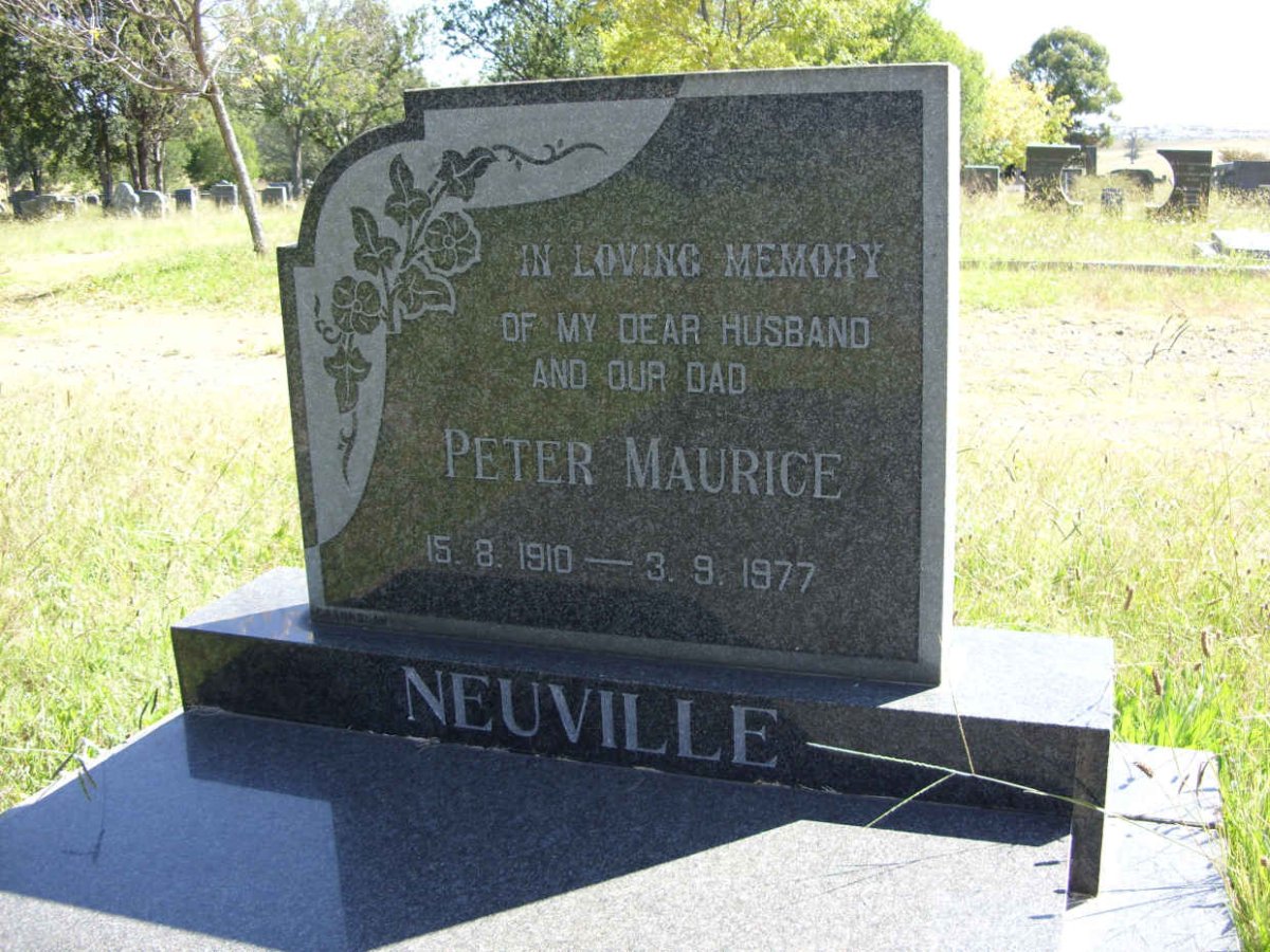 NEUVILLE Peter Maurice 1910-1977