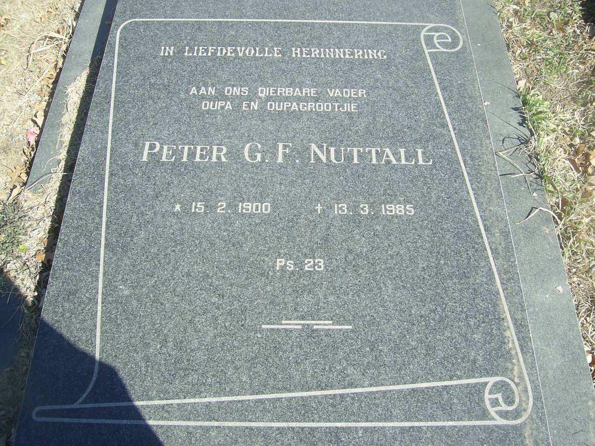 NUTTALL Peter G.F. 1900-1985