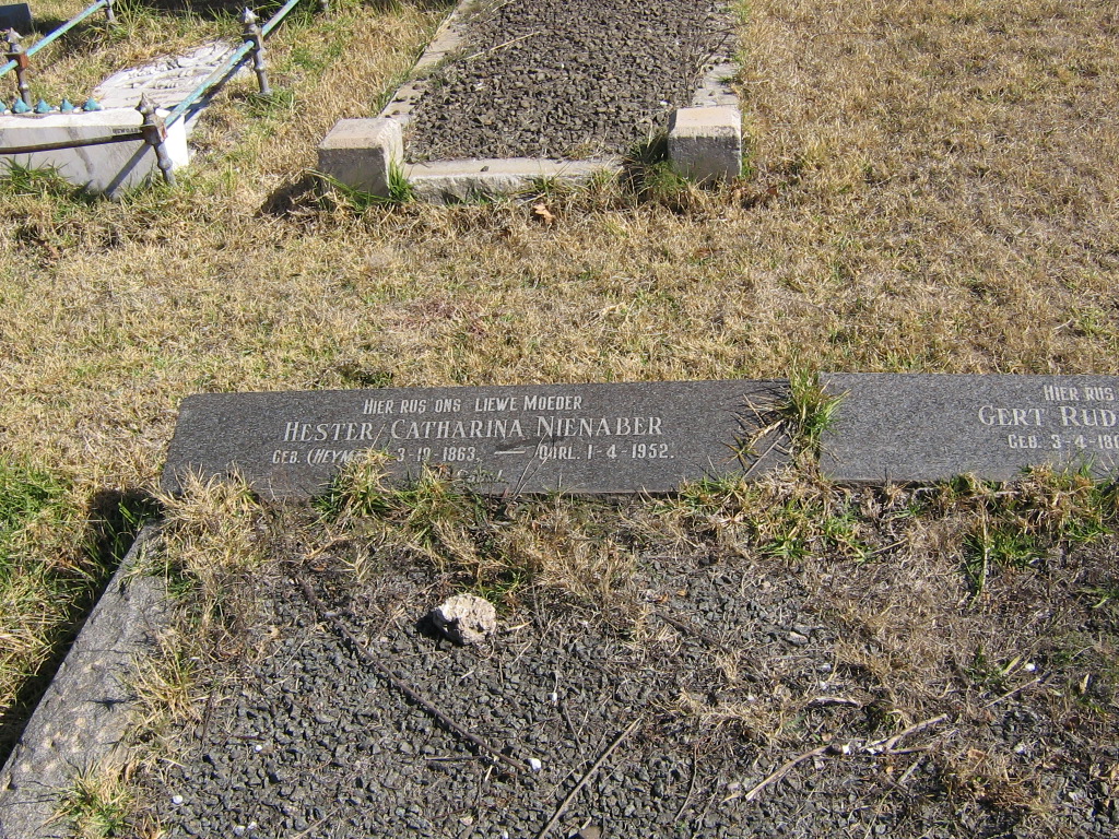 NIENABER Gert Rudolph 1868-1953 &amp; Hester Catharina HEYMANS 1863-1952