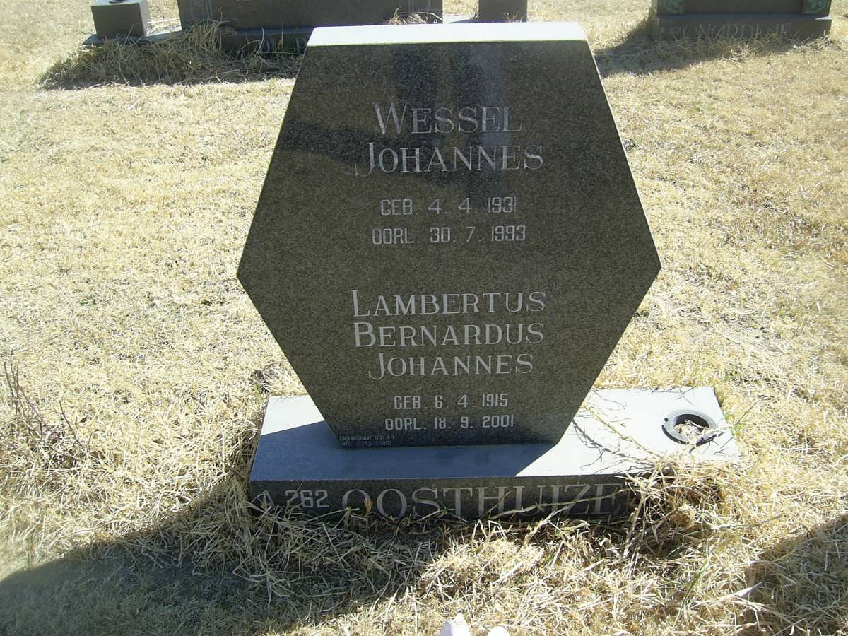 OOSTHUIZEN Lambertus Bernardus Johannes 1915-2001 :: OOSTHUIZEN Wessels Johannes 1931-1993