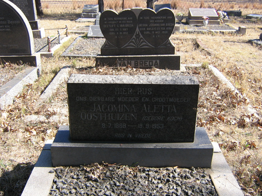 OOSTHUIZEN Jacomina Aletta nee KOCH 1869-1953