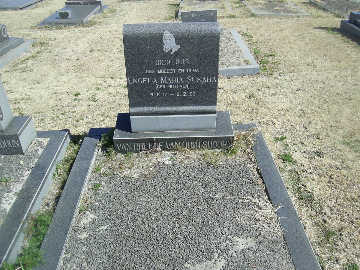 OUDTSHOORN Engela Maria Susara, van Rheede van nee RUTHVEN 1917-1996