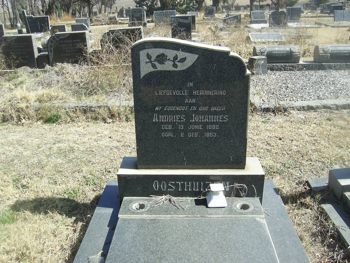 OOSTHUIZEN Andries Johannes 1892-1963