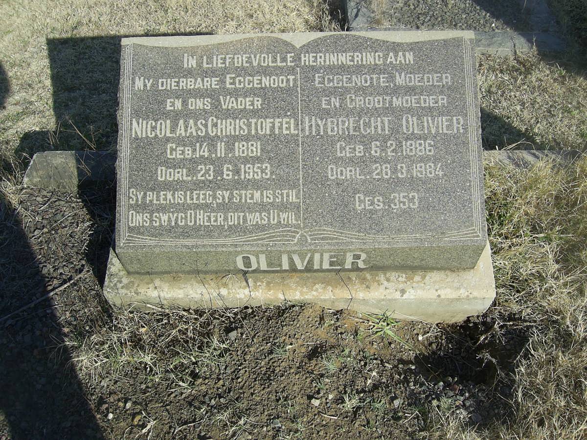 OLIVIER Nicolaas Christoffel 1881-1953 &amp; Hybrecht 1886-1984