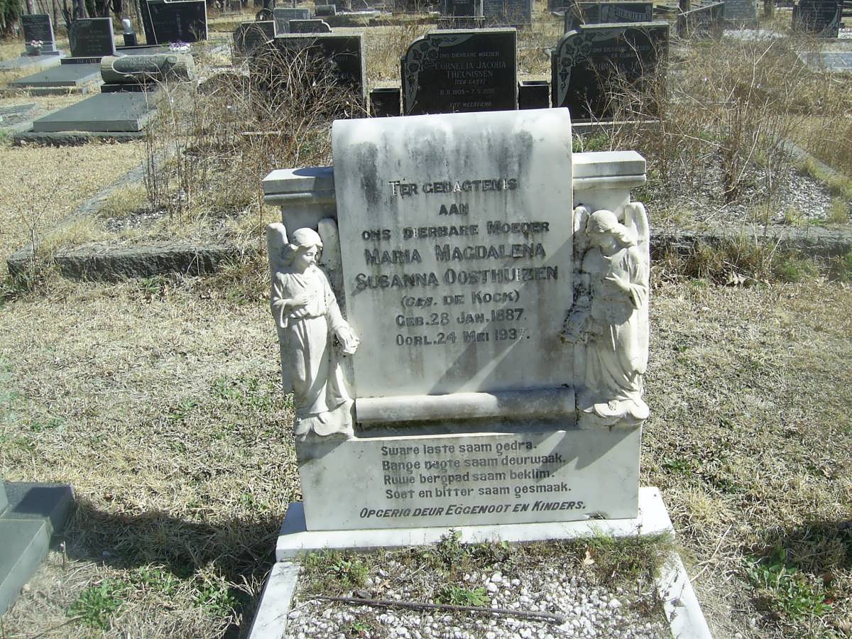 OOSTHUIZEN Maria Magdalena Susanna nee DE KOCK 1887-193?
