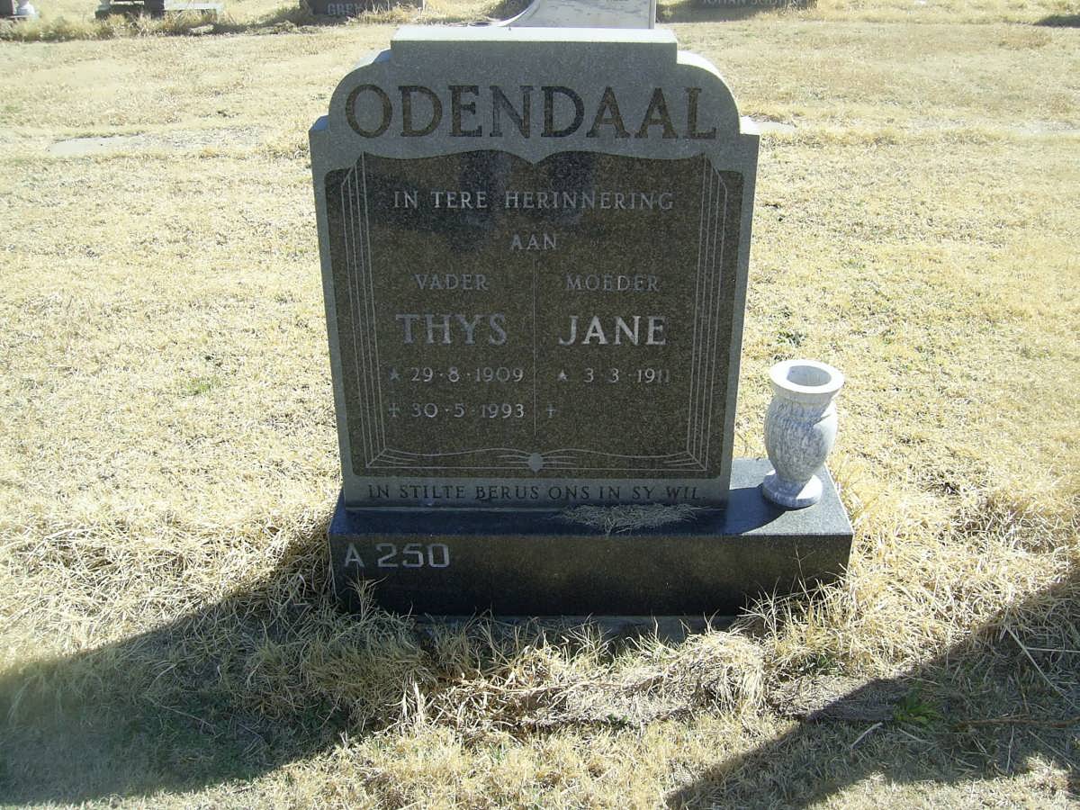 ODENDAAL Thys 1909-1993 &amp; Jane 1911-