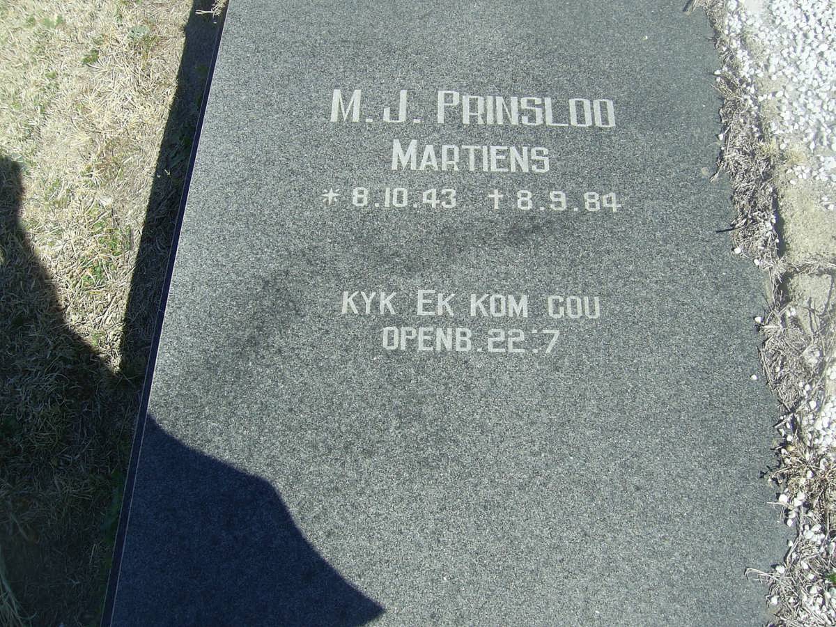 PRINSLOO M.J. 1943-1984