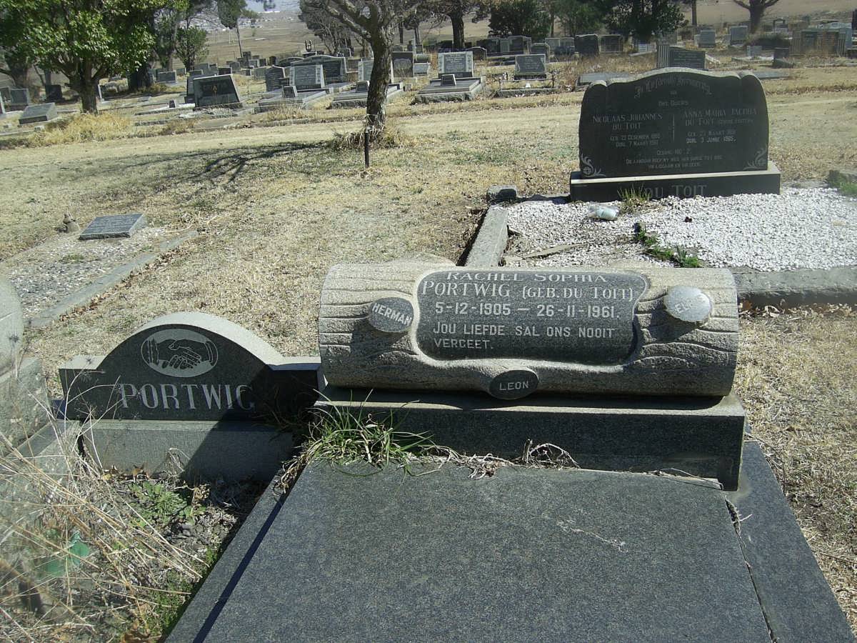 PORTWIG Rachel Sophia nee DU TOIT 1905-1961