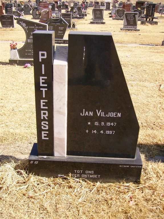 PIETERSE Jan Viljoen 1947-1997