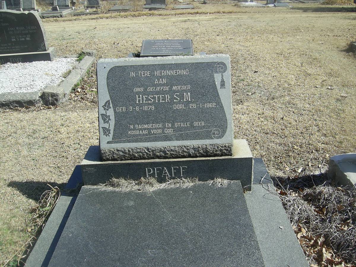 PFAFF Hester S.M. 1879-1962