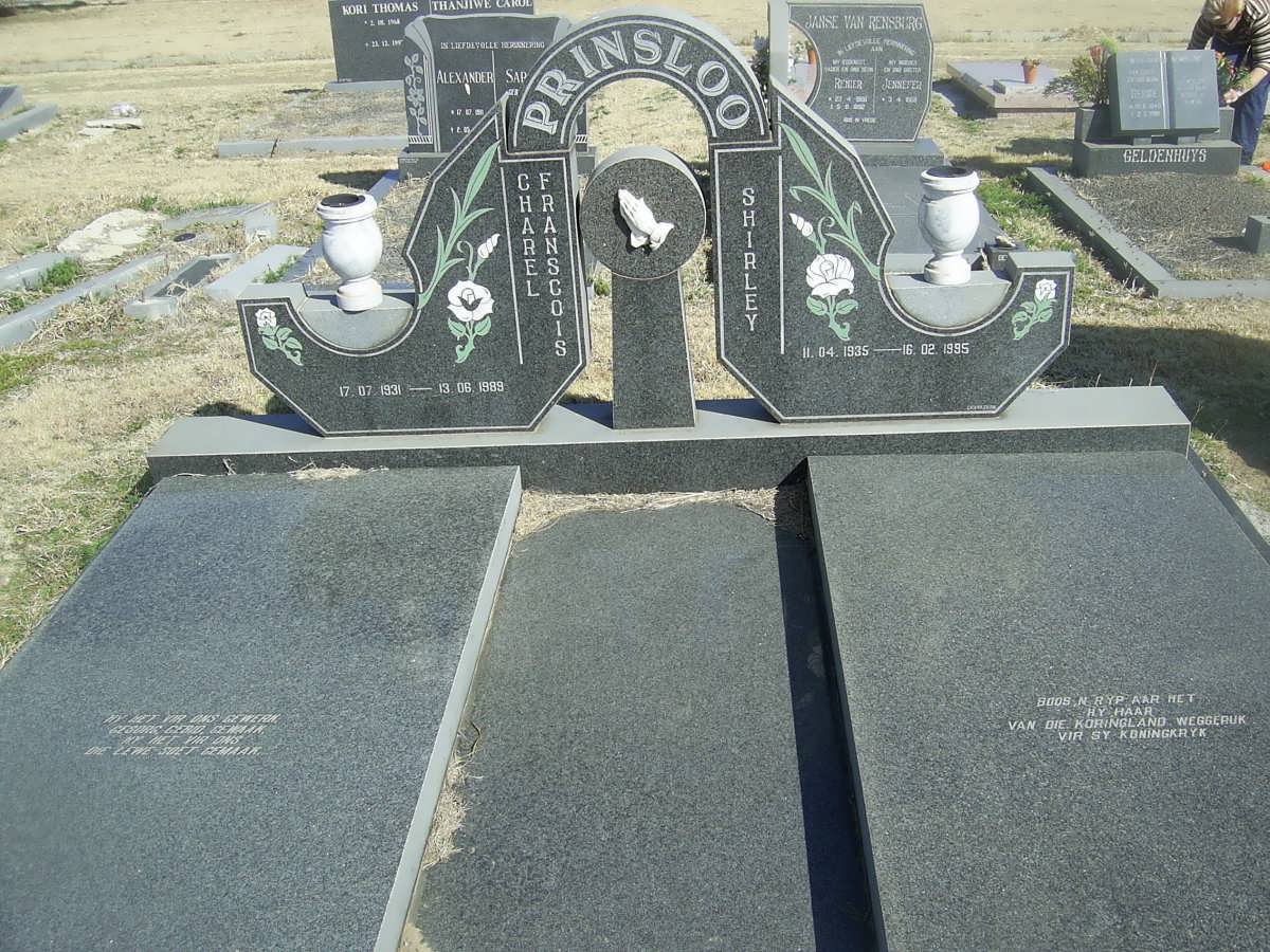 PRINSLOO Charel Francois 1931-1989 &amp; Shirley 1935-1995