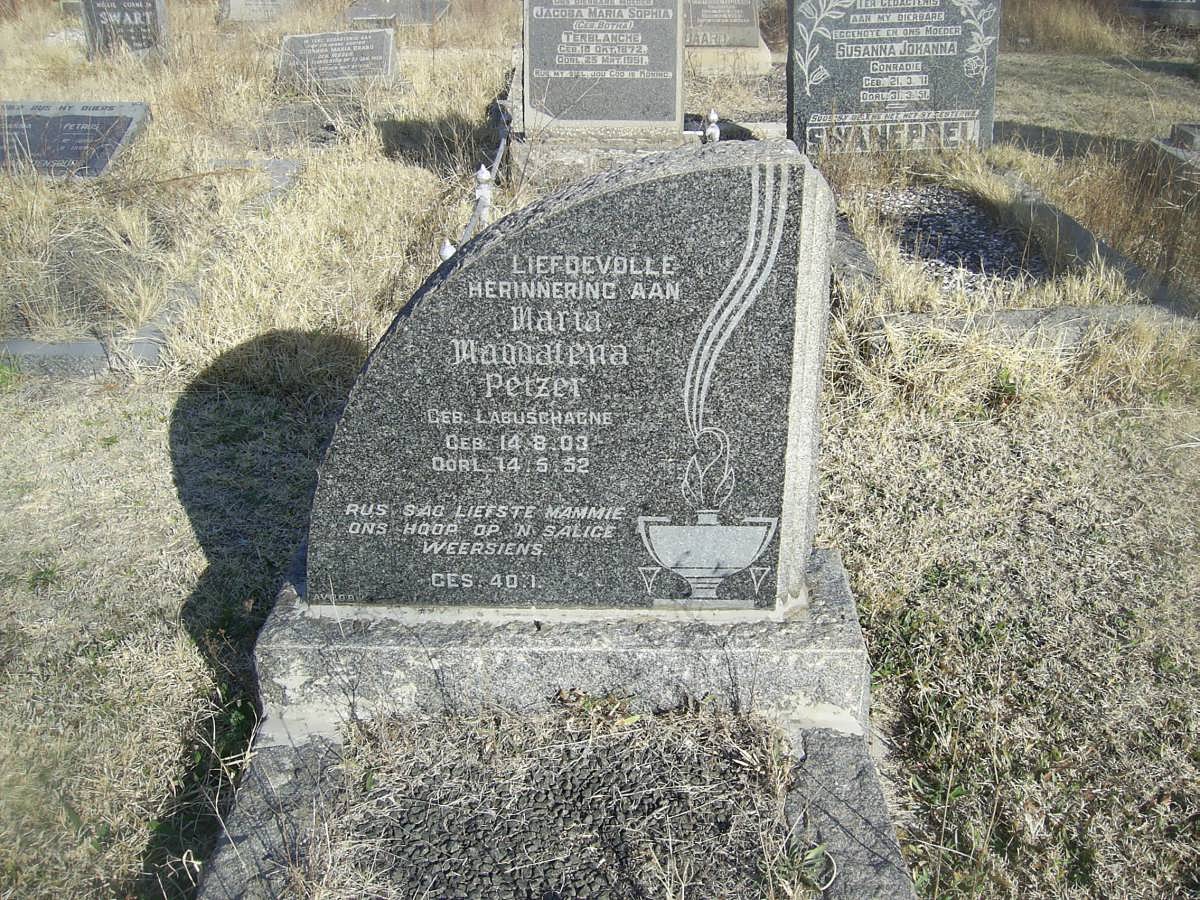 PETZER Maria Magdalena nee LABUSCHAGNE 1903-1952