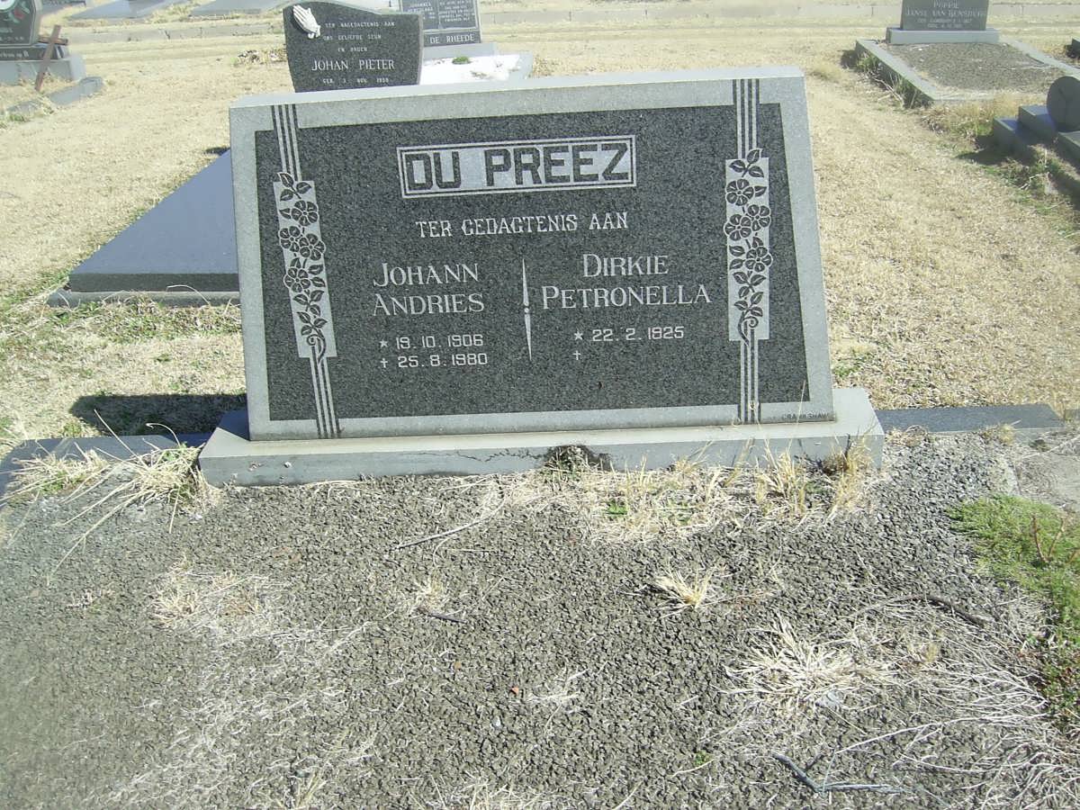 PREEZ Johan Andries, du 1906-1980 &amp; Dirkie Petronella 1925-