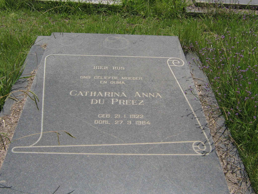 PREEZ Catharina Anna, du 1922-1984