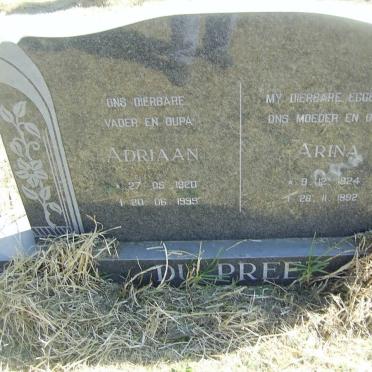 PREEZ Adriaan, du 1920-1999 &amp; Arina 1924-1992