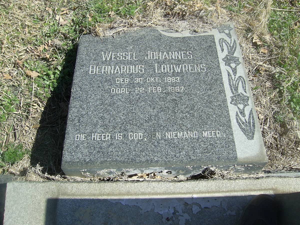 PIENAAR Wessel Johannes Bernardus Louwrens 1883-1967