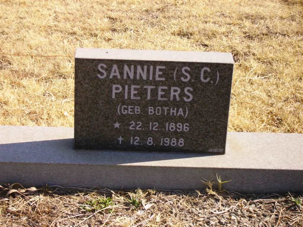 PIETERS S.C. nee BOTHA 1896-1988
