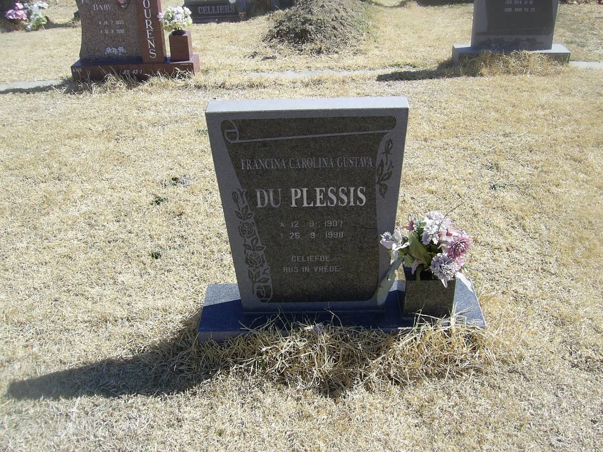 PLESSIS Francina Carolina Gustava, du 1907-1998
