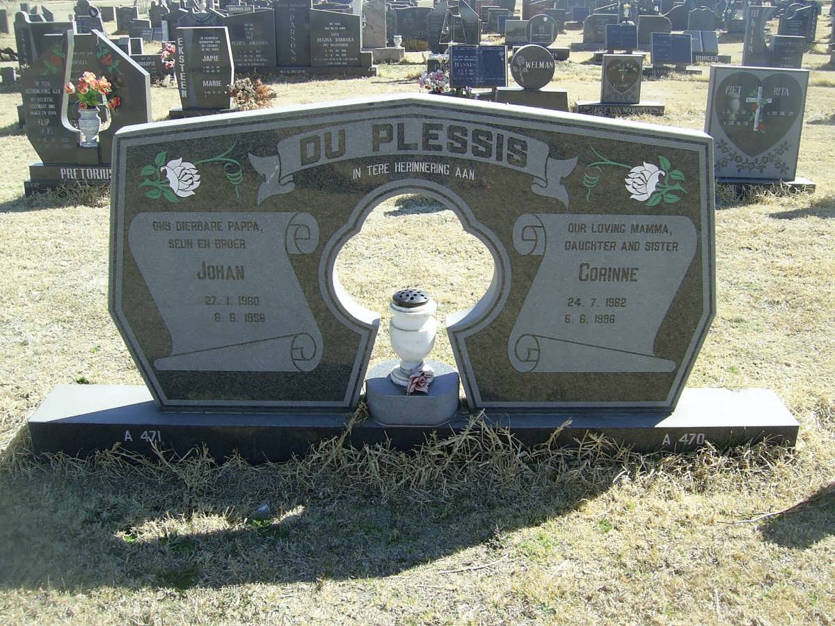 PLESSIS Johan, du 1960-1996  &amp; Corinne 1962-1996