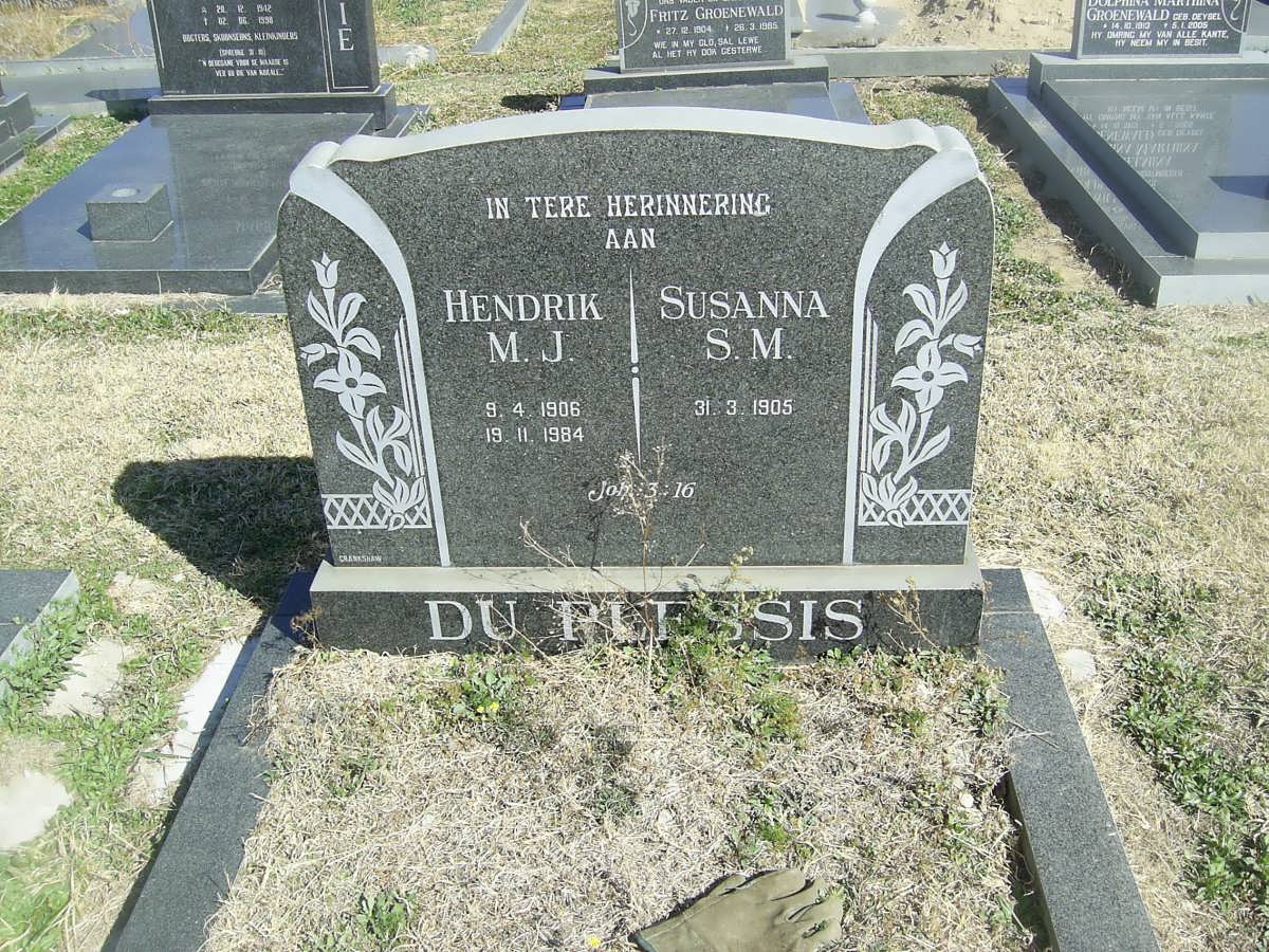 PLESSIS Hendrik M.J., du 1906-1984 &amp; Susanna S.M. 1905-
