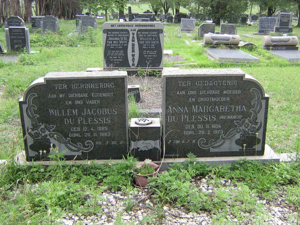 PLESSIS Willem Jacobus, du 1885-1963 &amp; Anna Margaretha NIENABER 1894-1973