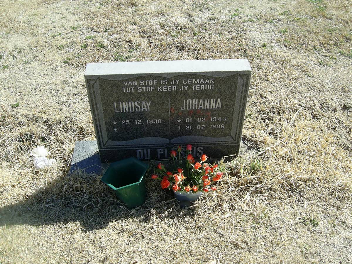 PLESSIS Lindsay, du 1938-  &amp; Johanna 1943-1996