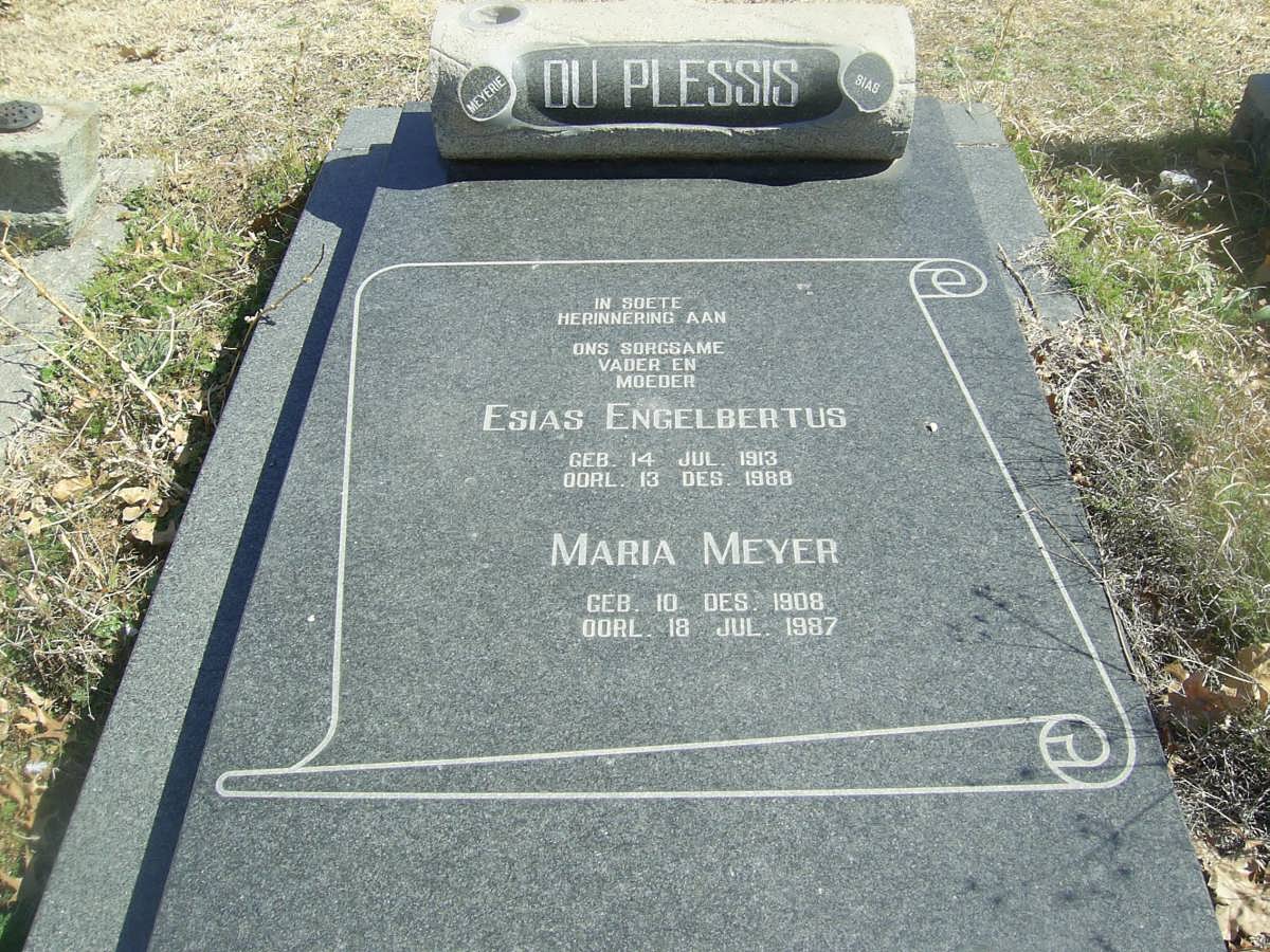 PLESSIS Esias Engelbertus, du 1913-1988 &amp; Maria MEYER 1908-1987