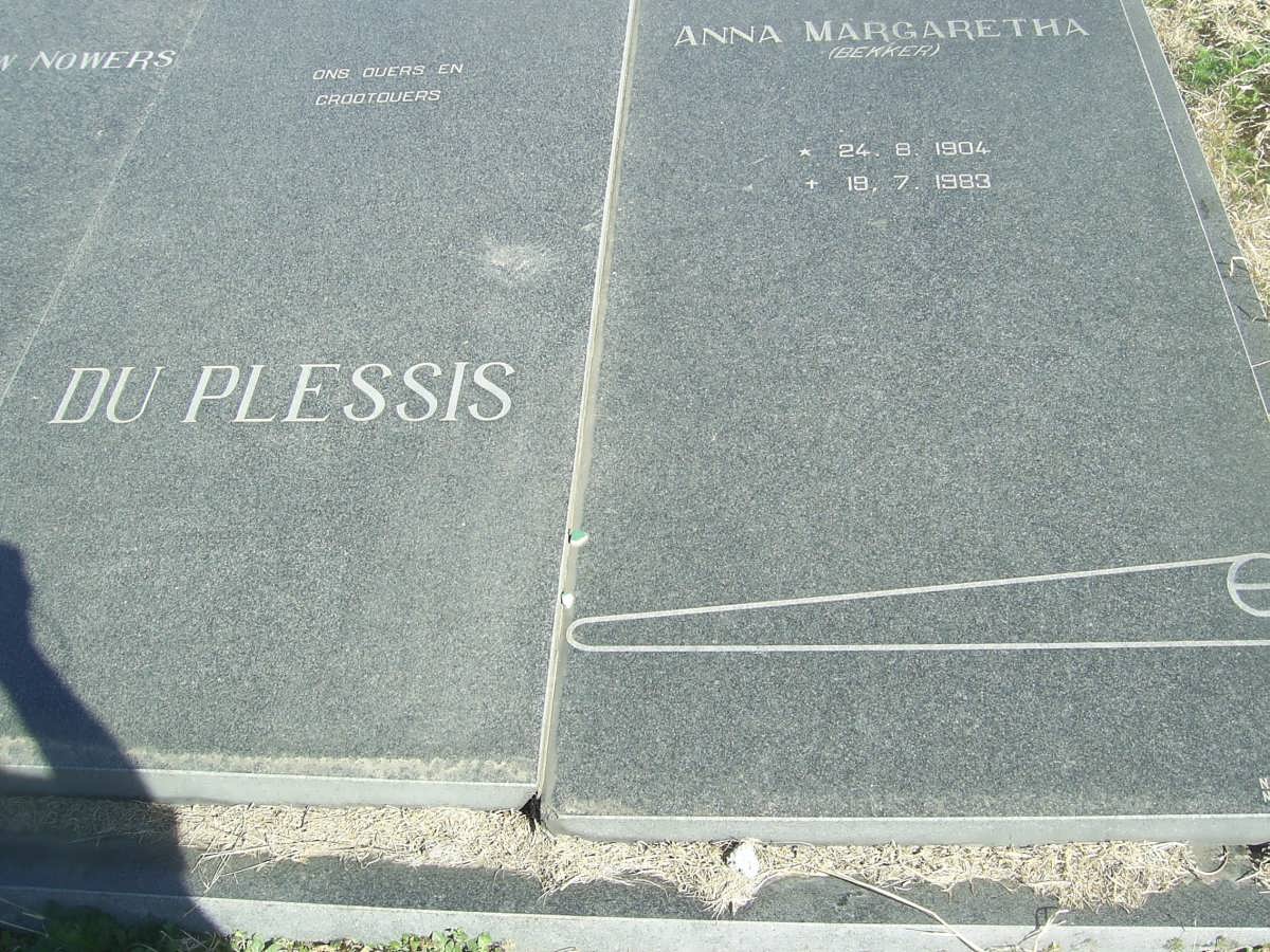 PLESSIS Anna Margaretha, du nee BEKKER 1904-1983
