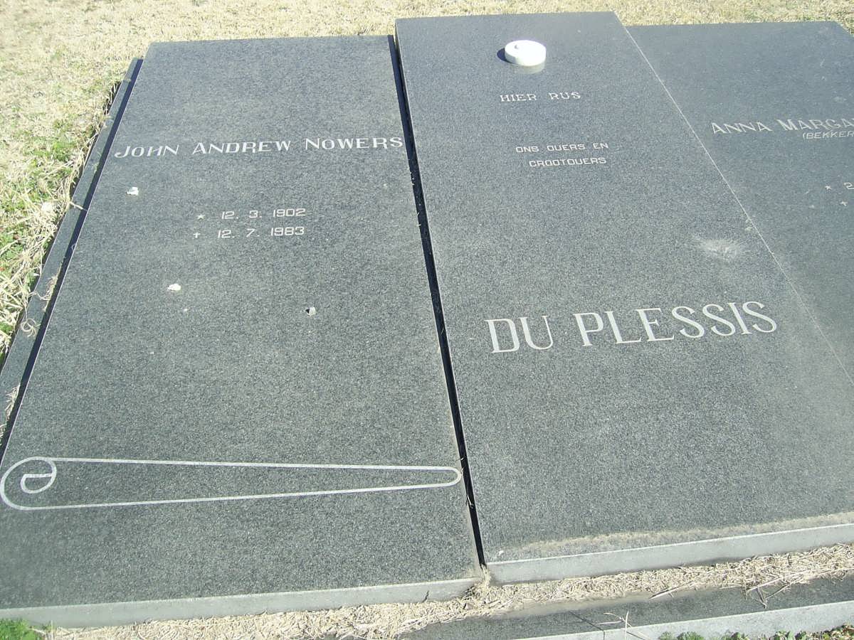 PLESSIS John Andrew Nowers, du 1902-1983 &amp; Anna Margaretha BEKKER 1904-1983