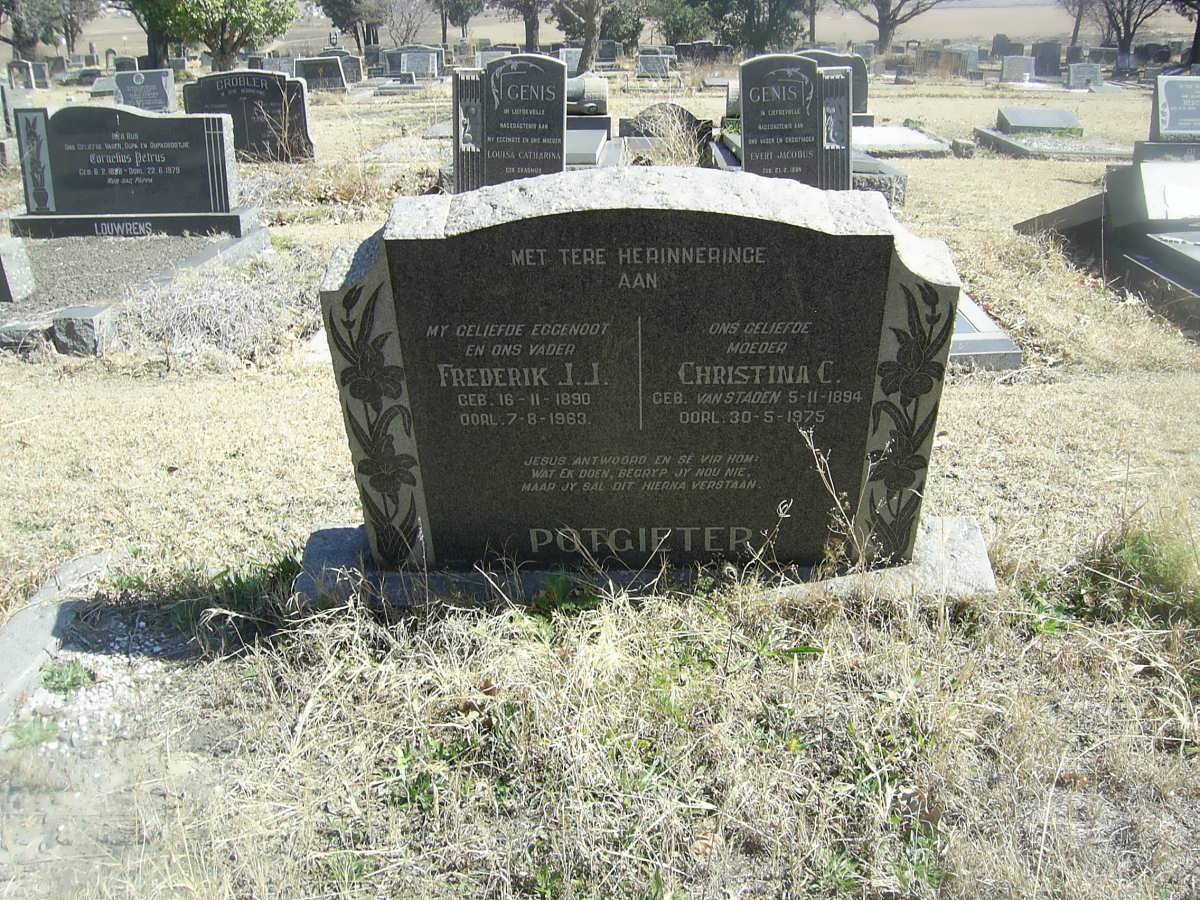 POTGIETER Frederik J.J. 1890-1963 &amp; Christina C. VAN STADEN 1894-1975