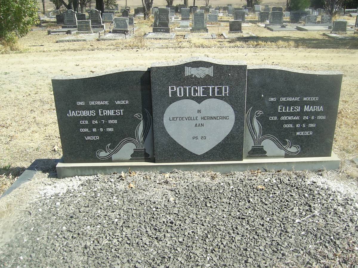 POTGIETER Jacobus Ernest 1908-1961 &amp; Ellesi Maria ODENDAAL 1906-1961