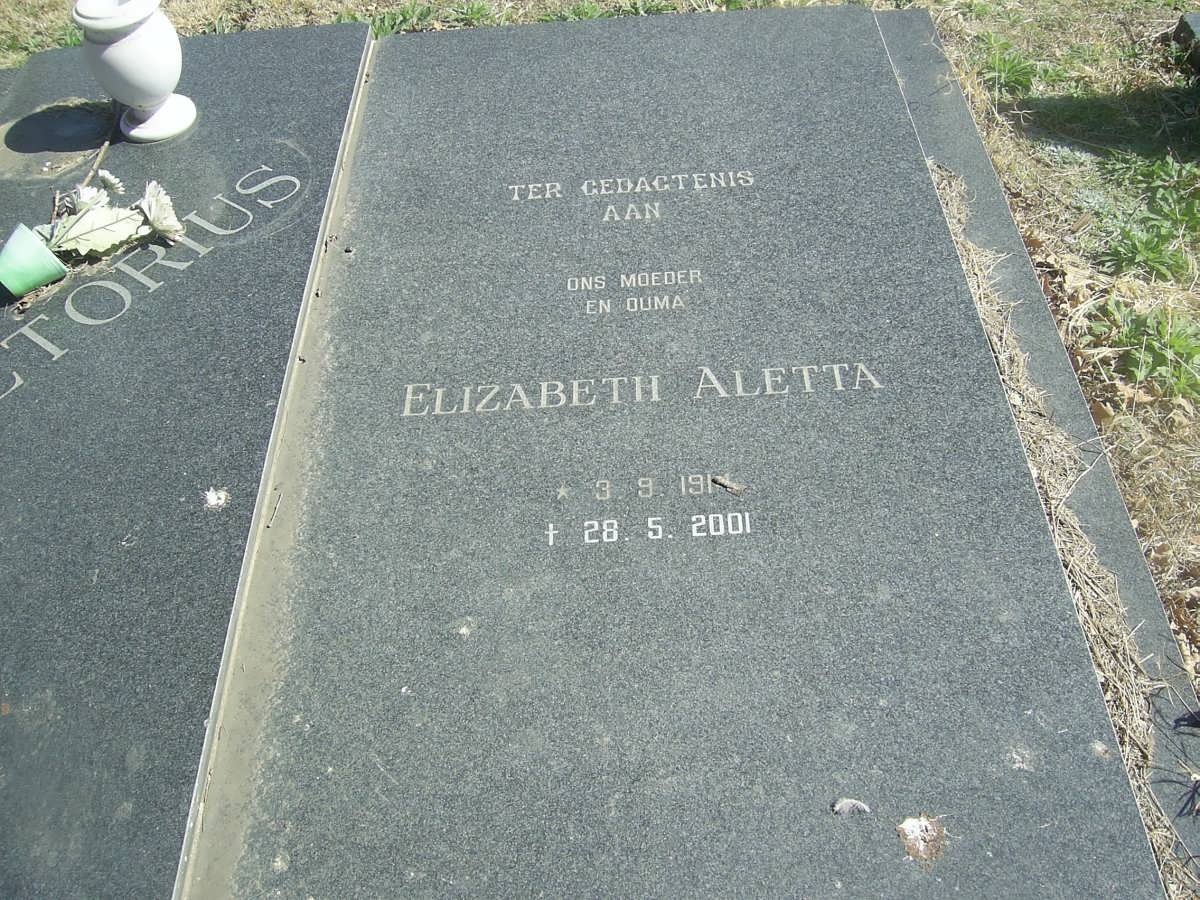 PRETORIUS Elizabath Aletta 1914-2001