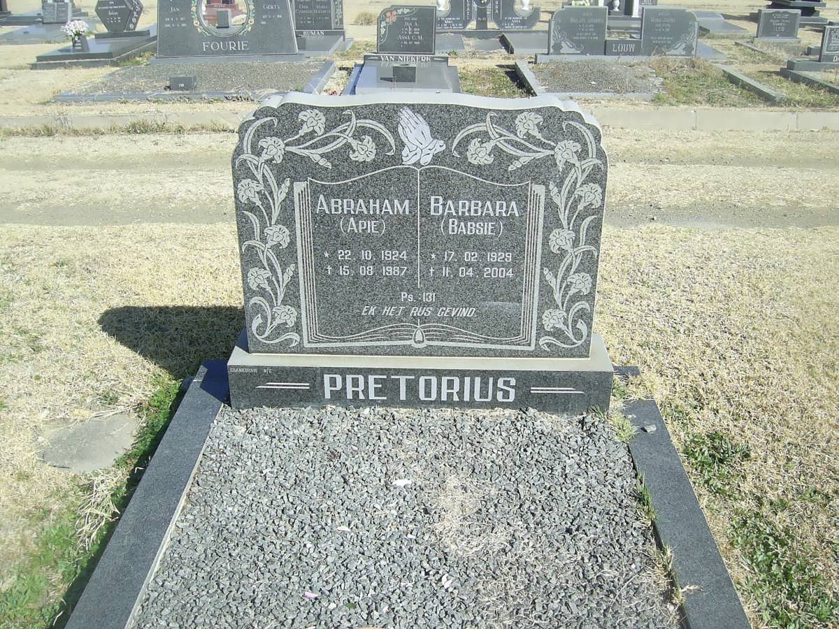 PRETORIUS Abraham 1924-1987 &amp; Barbara 1929-2004