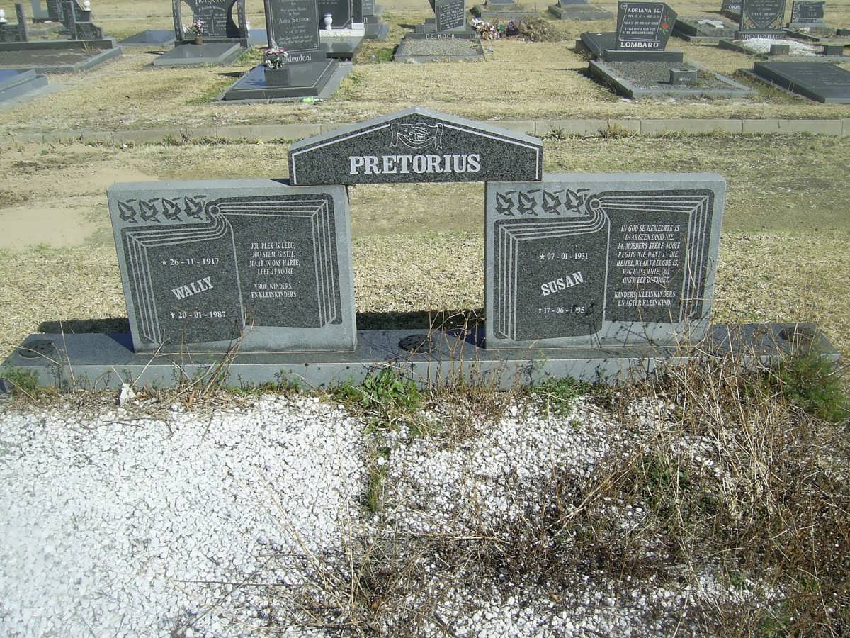 PRETORIUS Wally 1917-1987 &amp; Susan 1931-1995