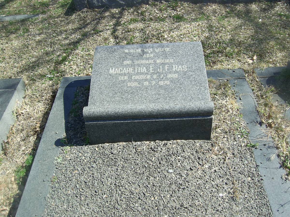 RAS Magaretha E.J.F. nee GOOSEN 1892-1970
