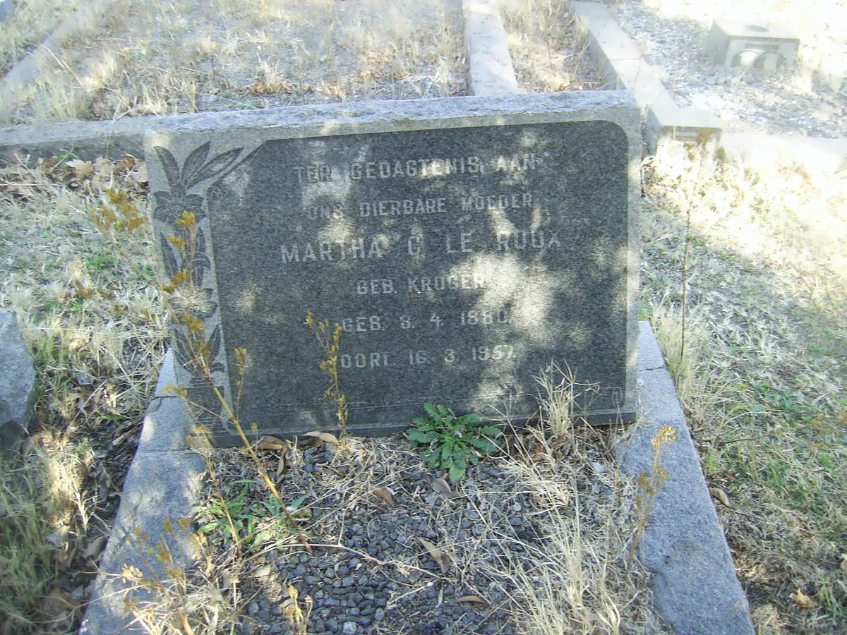 ROUX Martha C., le nee KRUGER 1880-1957