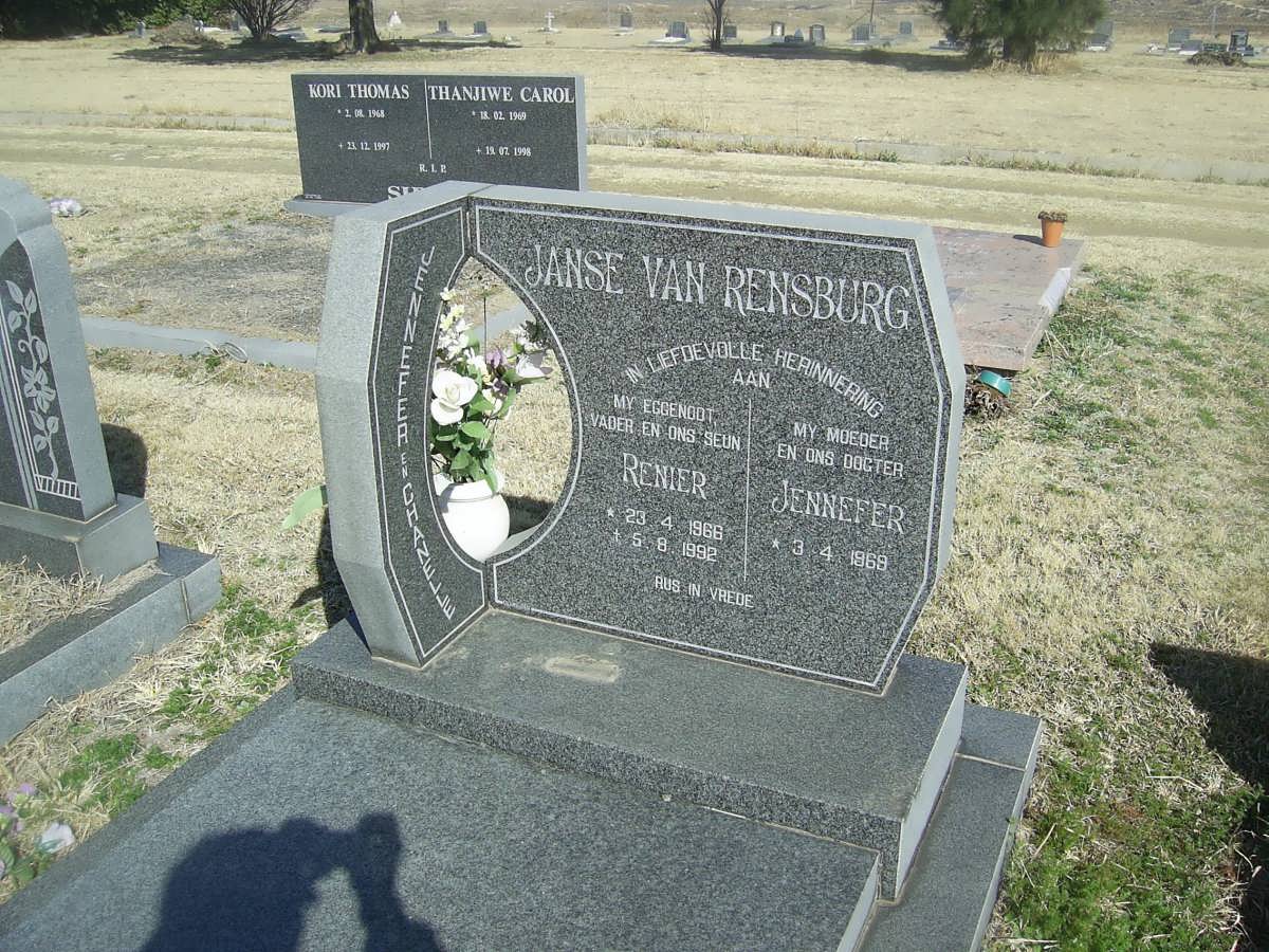 RENSBURG Renier, Janse van 1966-1992 &amp; Jennefer 1969-