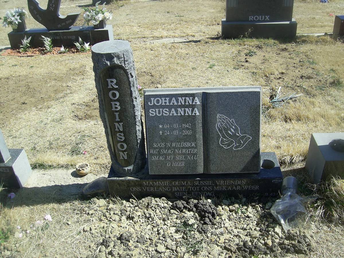 ROBINSON Johanna Susanna 1942-2003