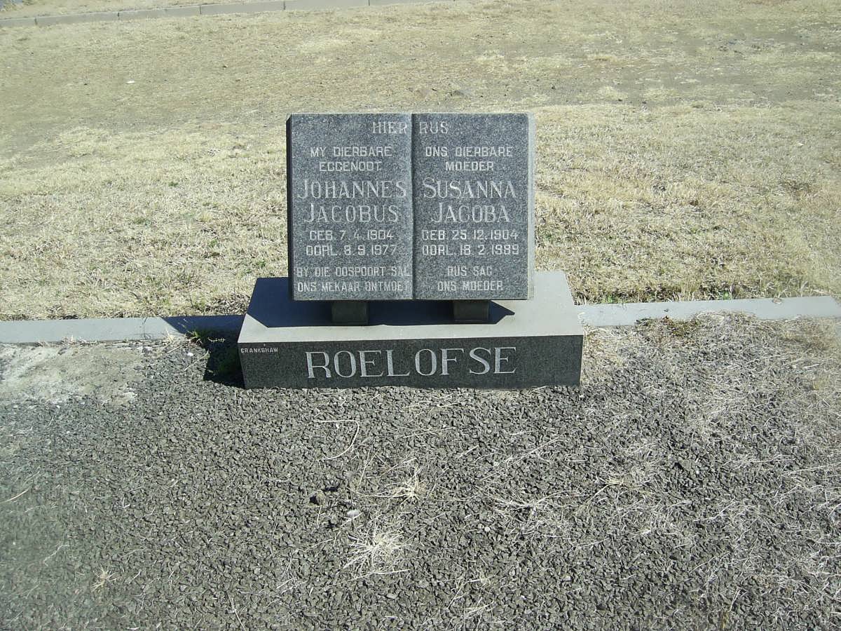 ROELOFSE Johannes Jacobus 1904-1977 &amp; Susanna Jacoba 1904-1989