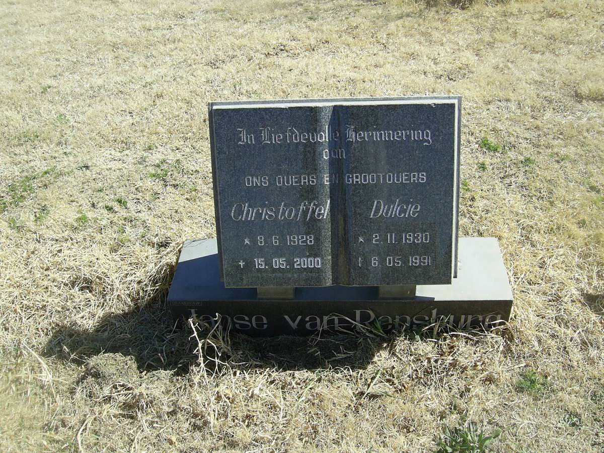 RENSBURG Christoffel,  Janse van 1928-2000 &amp; Dulcie 1930-1991