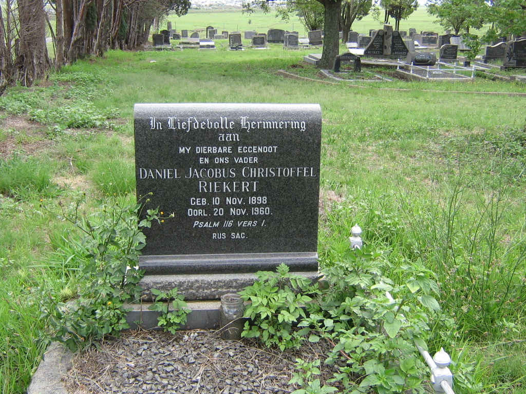 RIEKERT Daniel Jacobus Christoffel 1898-1960