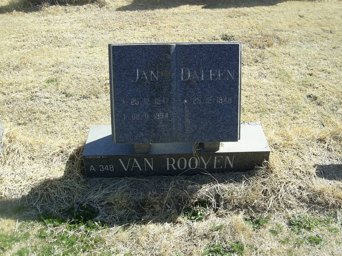 ROOYEN Jan, van 1947-1994 &amp; Daleen 1948-