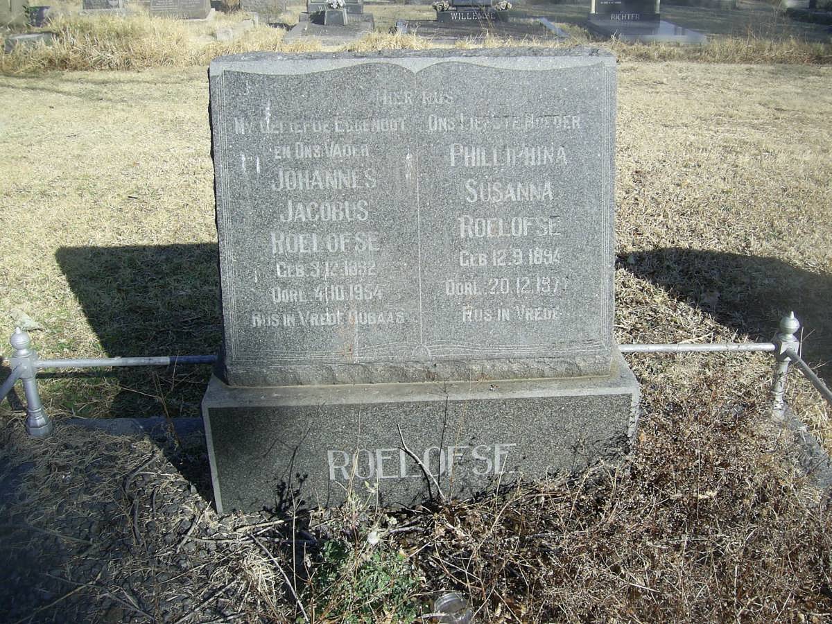 ROELOFSE Johannes Jacobus 1892-1954 &amp; Philliphina Susanna 1894-1977
