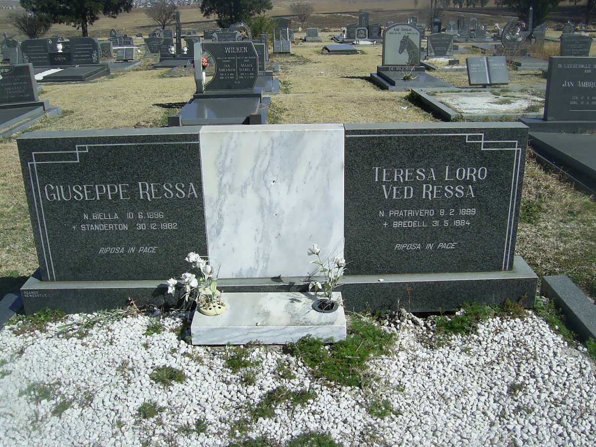 RESSA Giuseppe 1896-1982 &amp;  Teresa Lora Ved 1899-1984