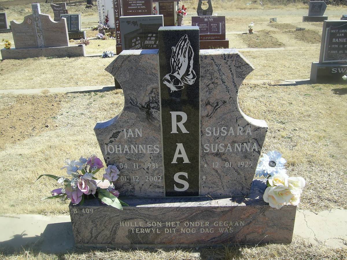 RAS Jan Johannes 1931-2002 &amp; Susara Susanna 1925-
