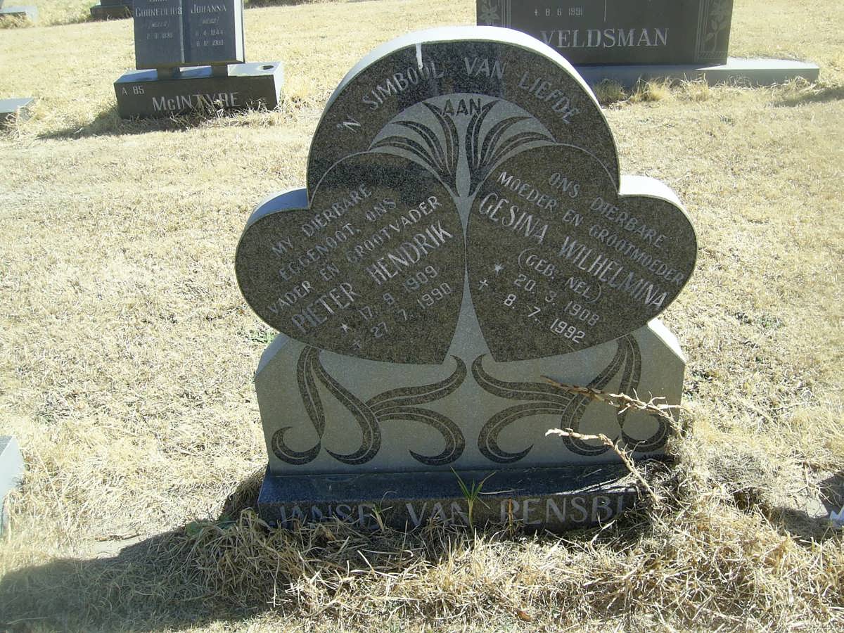 RENSBURG Pieter Hendrik, Janse van 1909-1990 &amp; Gesina Wilhelmina NEL 1908-1992