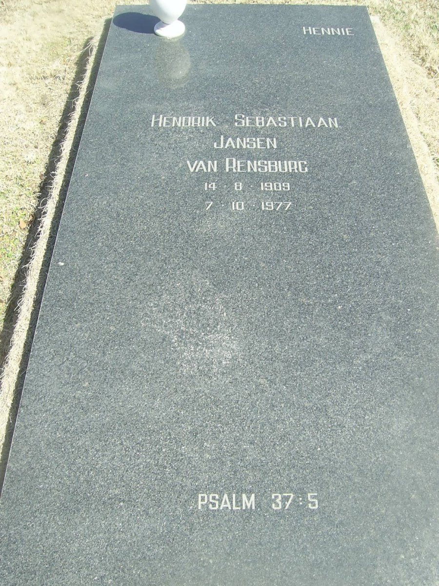 RENSBURG Hendrik Sebastiaan, Jansen van 1909-1977